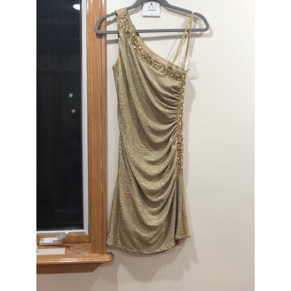 Betsy Adam Gold dress